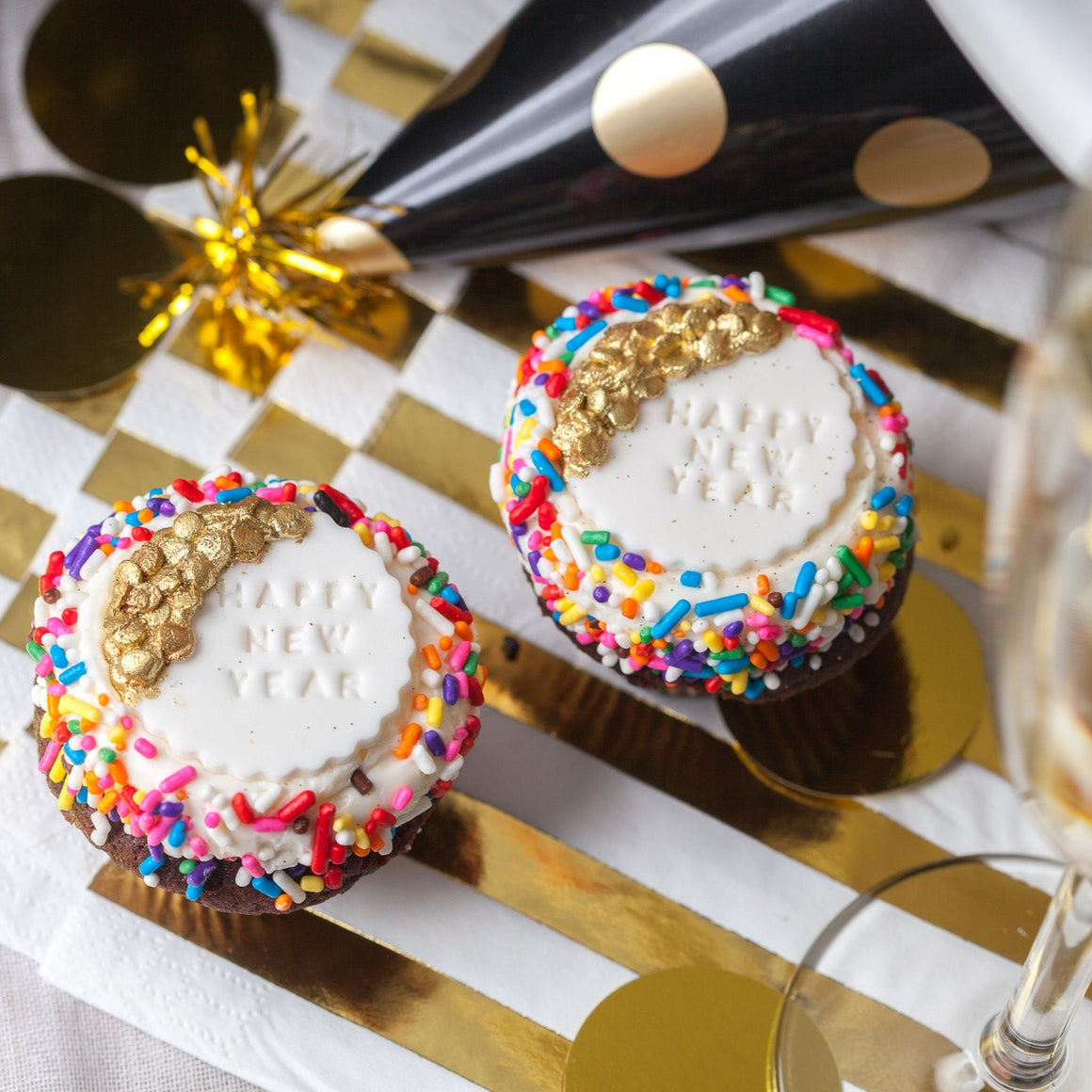 Vanilla New Years Eve Cupcakes from Noe Valley Bakery