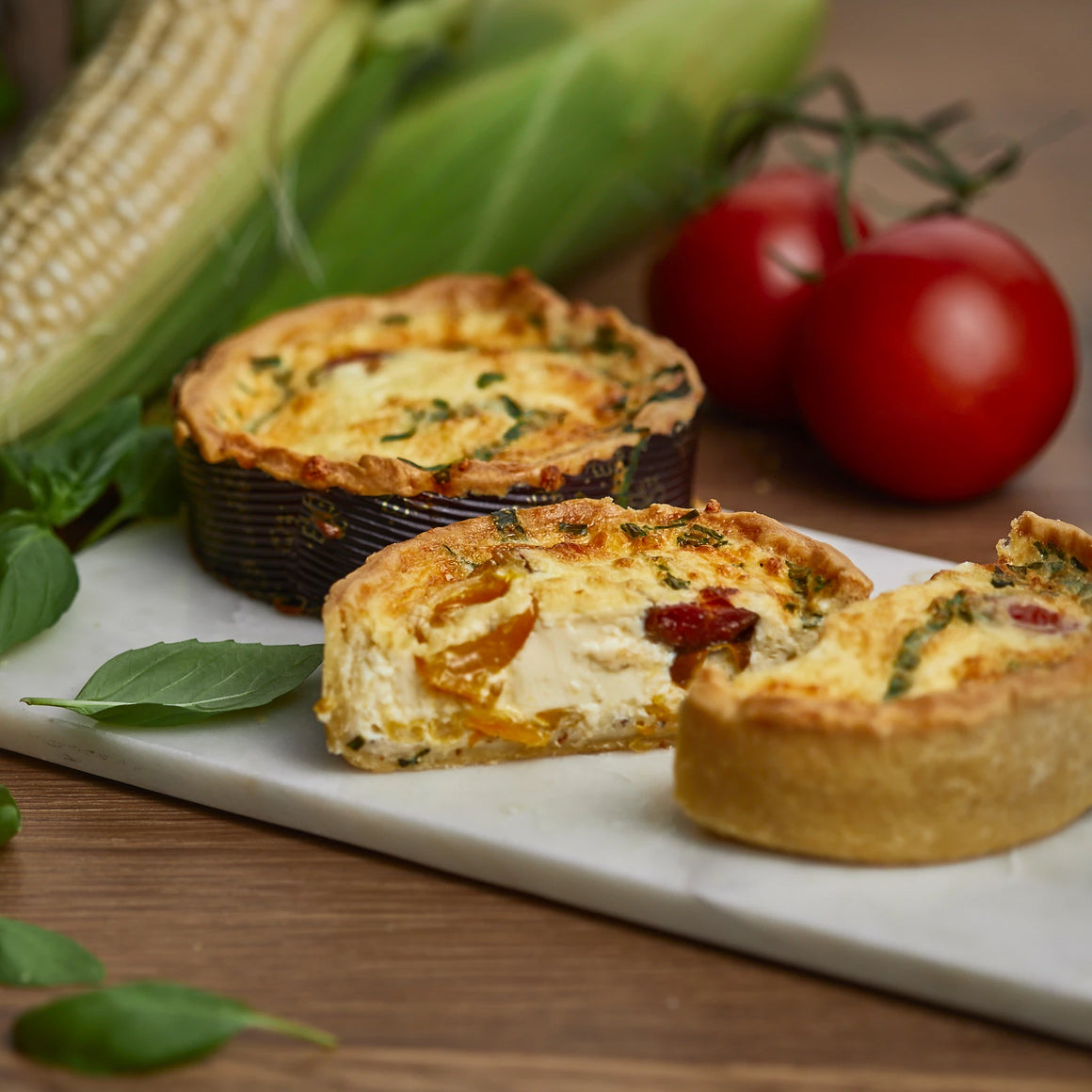 Tomato & Corn Quiche