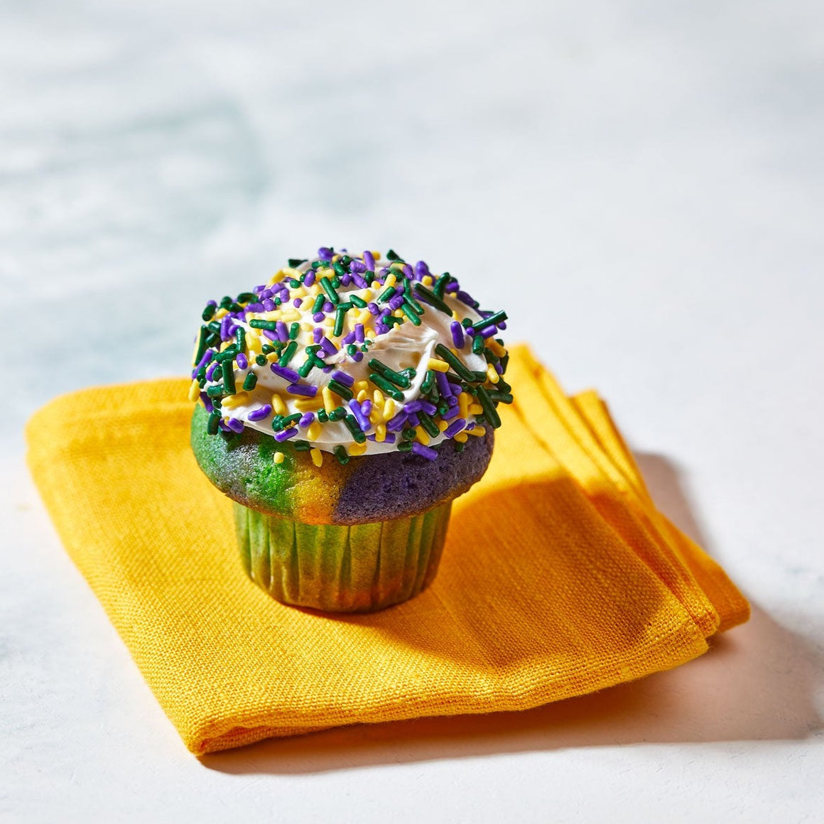 Mardi Gras Cupcake