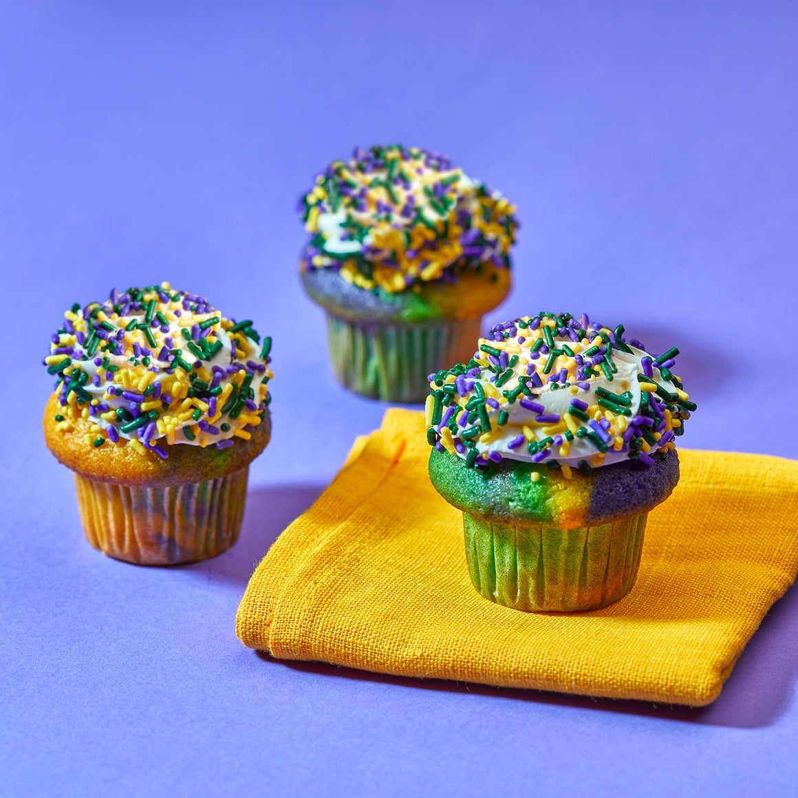 Mardi Gras Cupcakes (Box of 4)