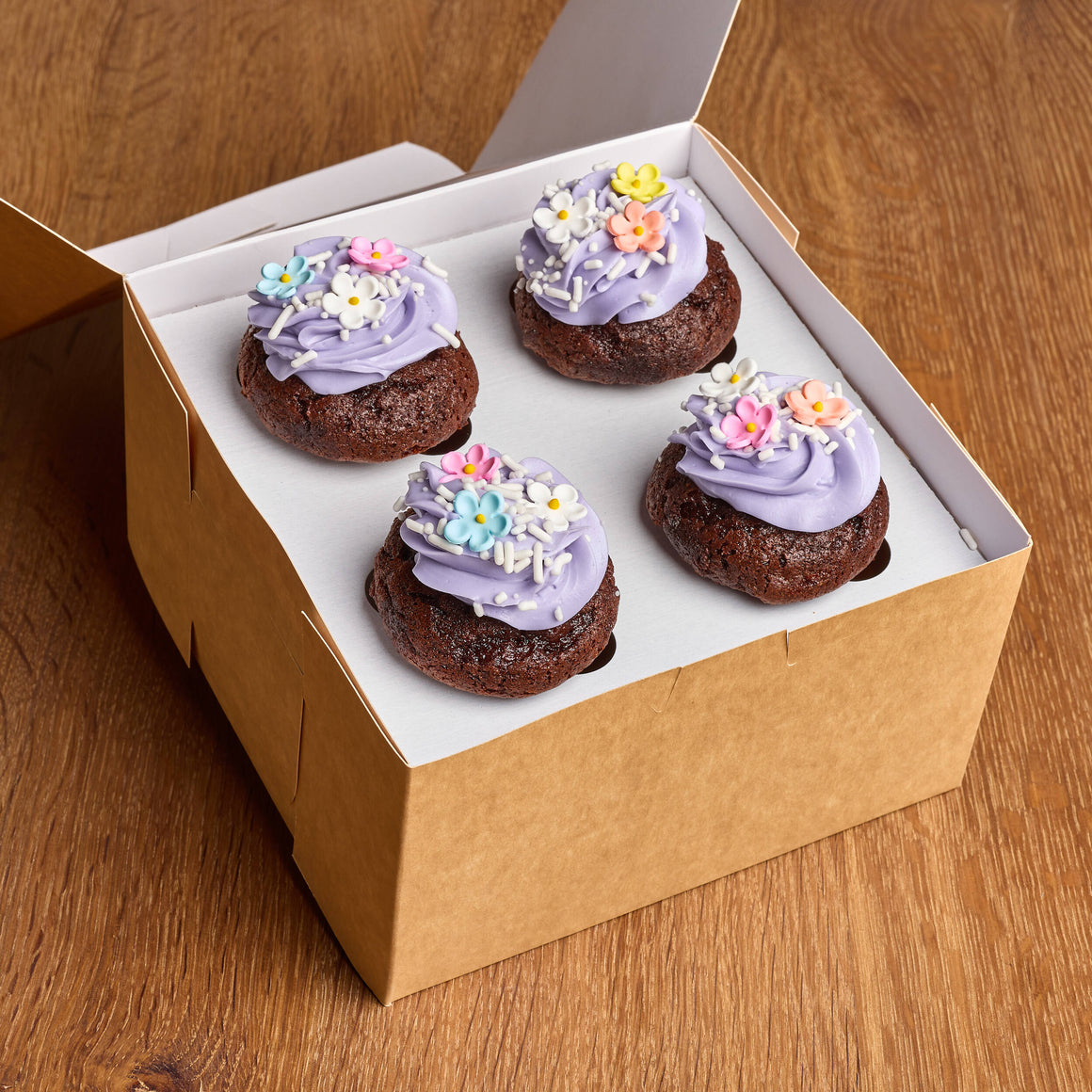 Chocolate Mother's Day Flower Cupcakes (Box of 4)