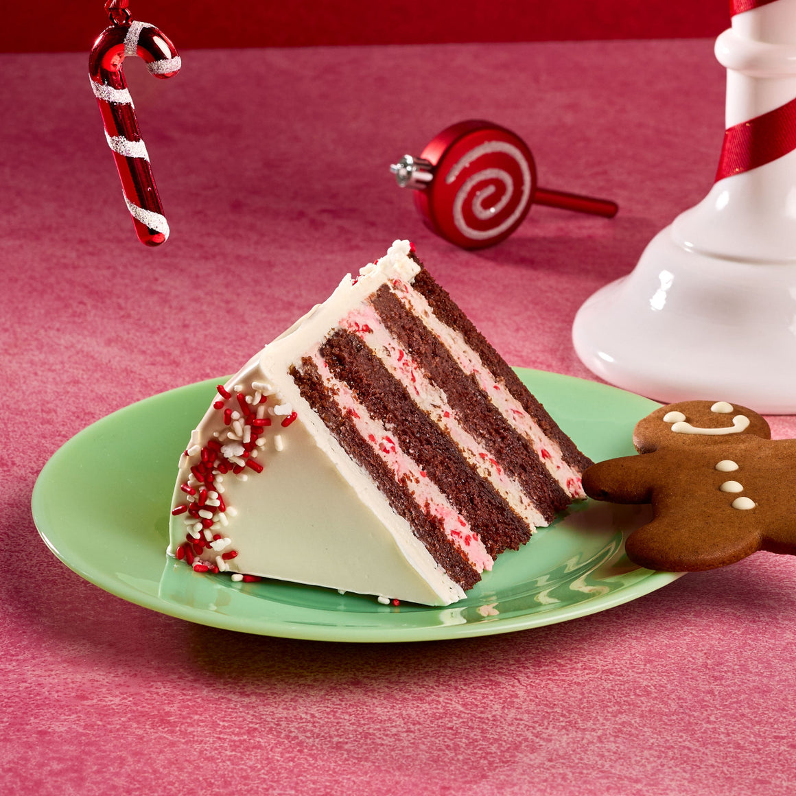Peppermint Chocolate Christmas Cake Sliced from Noe Valley Bakery in San Francisco
