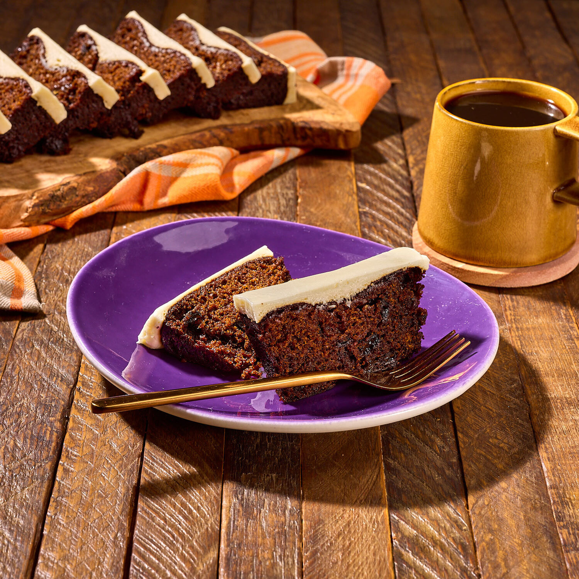 Pumpkin Bread Sliced with Cream Cheese Topping by Noe Valley Bakery in San Francisco