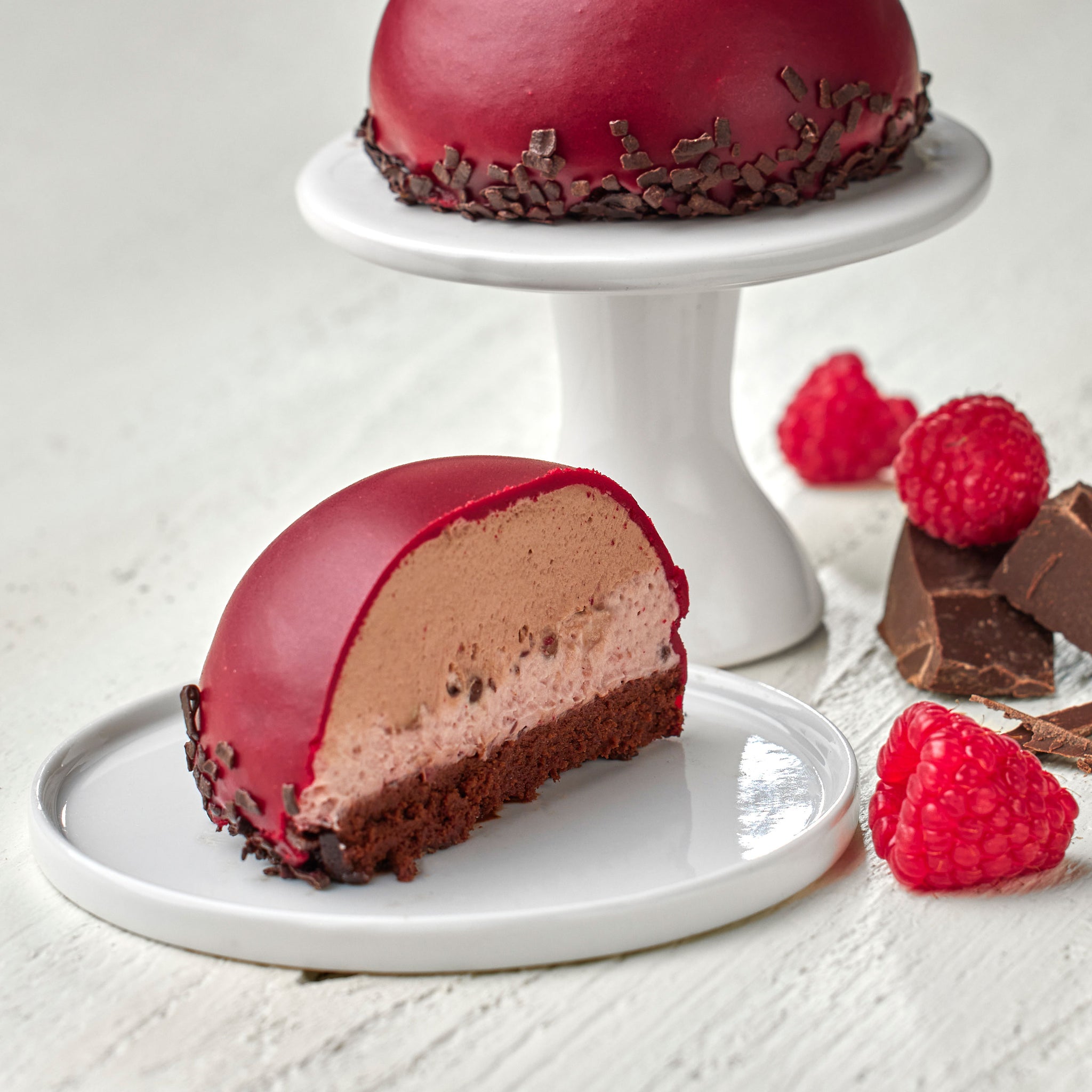 Chocolate Raspberry Bomb Pudding Raspberry Chocolate Bombe from Noe Valley Bakery in San Francisco, CA