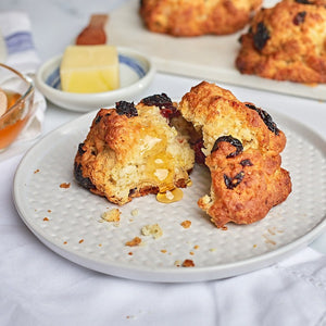 Cherry Ginger Coconut Scones
